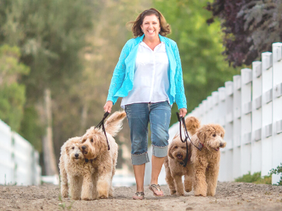 Pillars of Pack Leadership® Private Purpose-Driven Walks Calm puppy outside