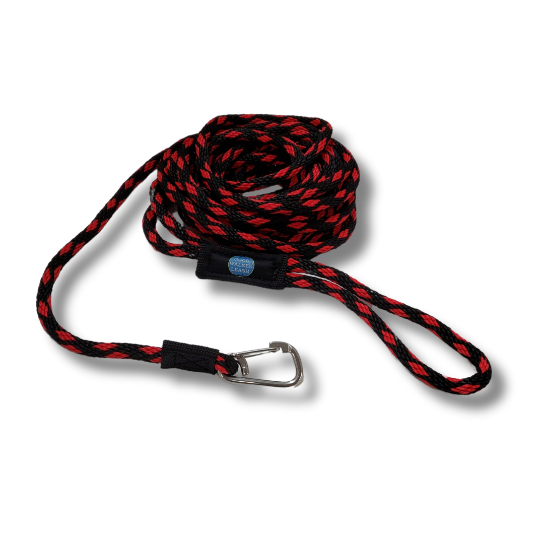 Good Walker Beach & Lake Leash - Regular, Black Red