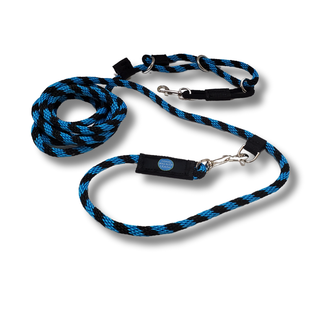 Good Walker Hands-Free Leash - Regular, Black Aqua