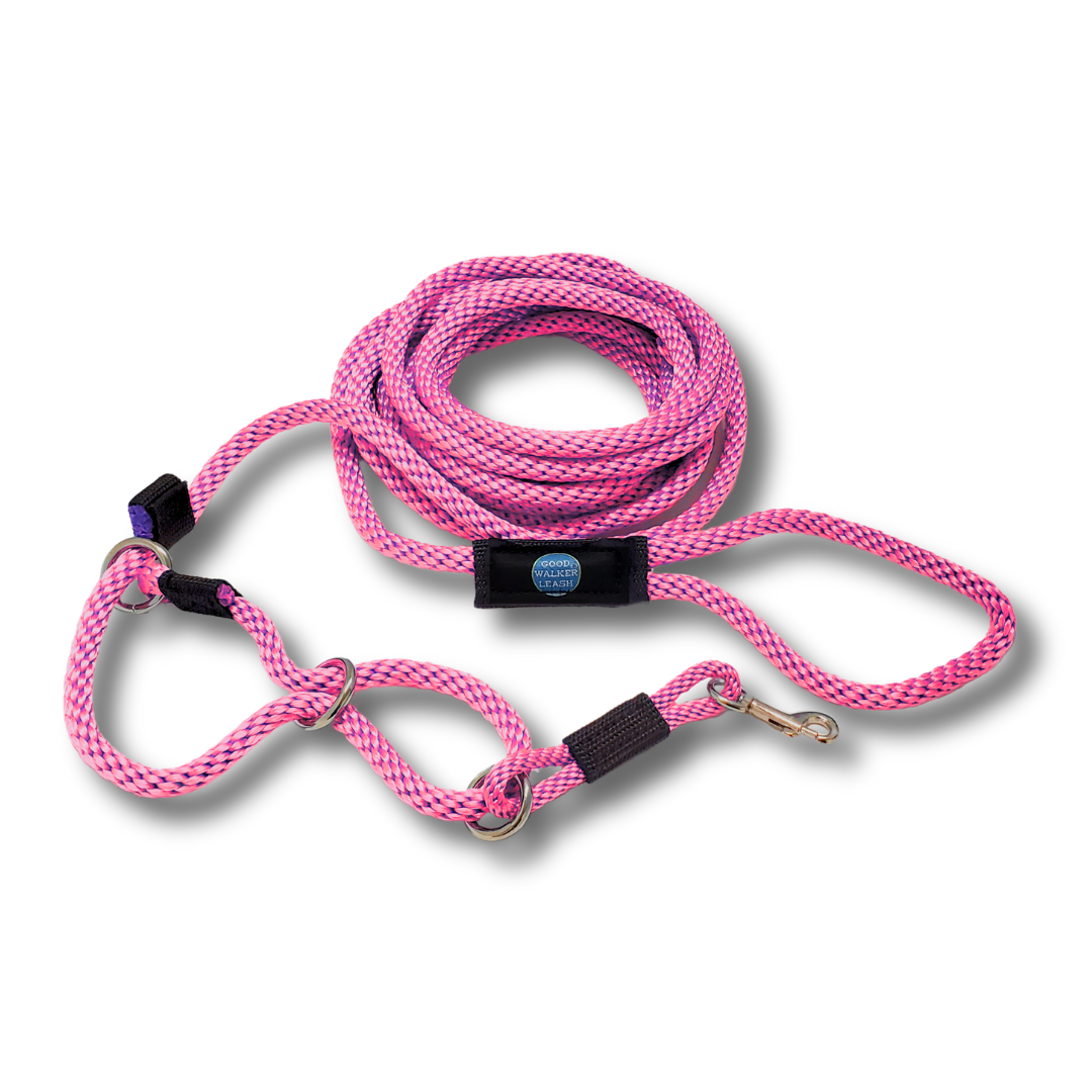 Good Walker Long Line Leash - Regular, Hot Pink