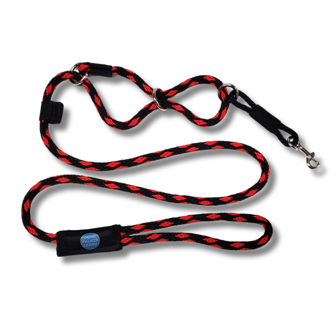 The Good Walker Leash - Regular, Black Red